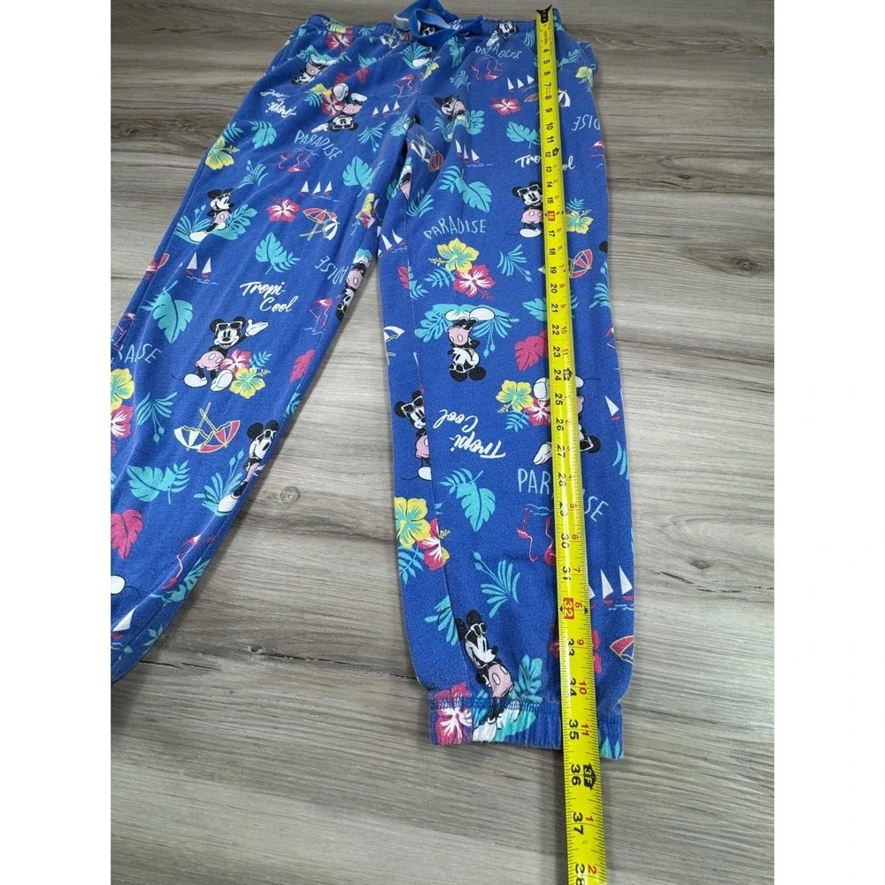 Disney Mickey Mouse Kids‎ Pajama Pants Medium 7-8 Blue Tropical Paradise Jogger